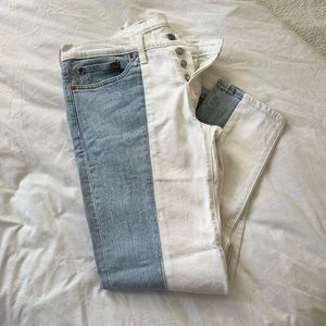Levi’s 501 tapered color block jeans